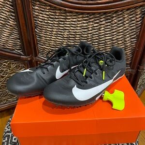 Nike Black and White Running Spikes with Neon Accents